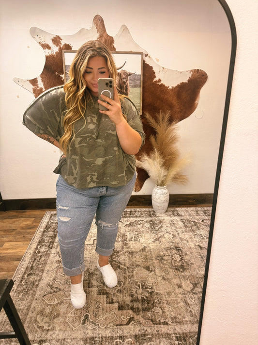 Curvy Camo Top