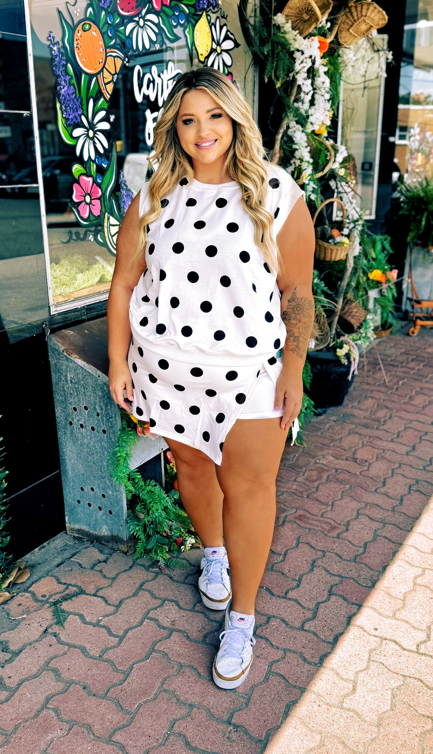 Curvy Polka Dot Short Set