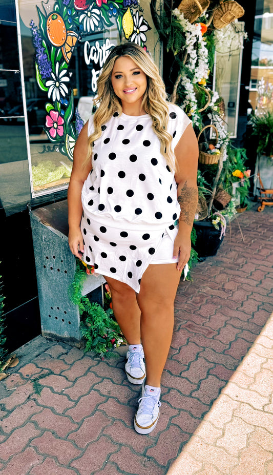 Curvy Polka Dot Short Set