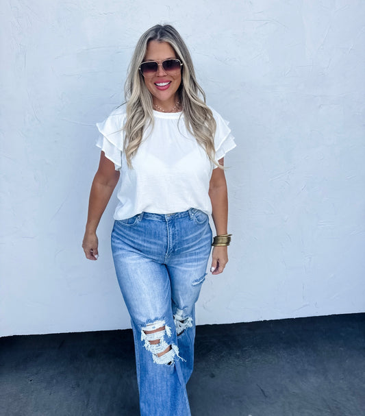 Flutter Sleeve Top