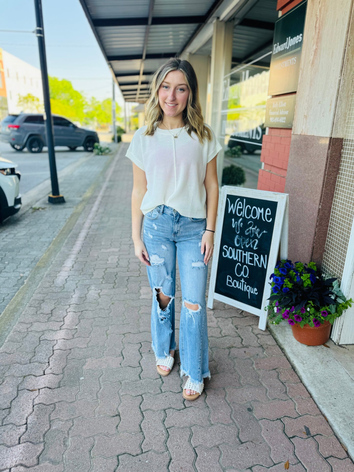 White Sleeveless Top