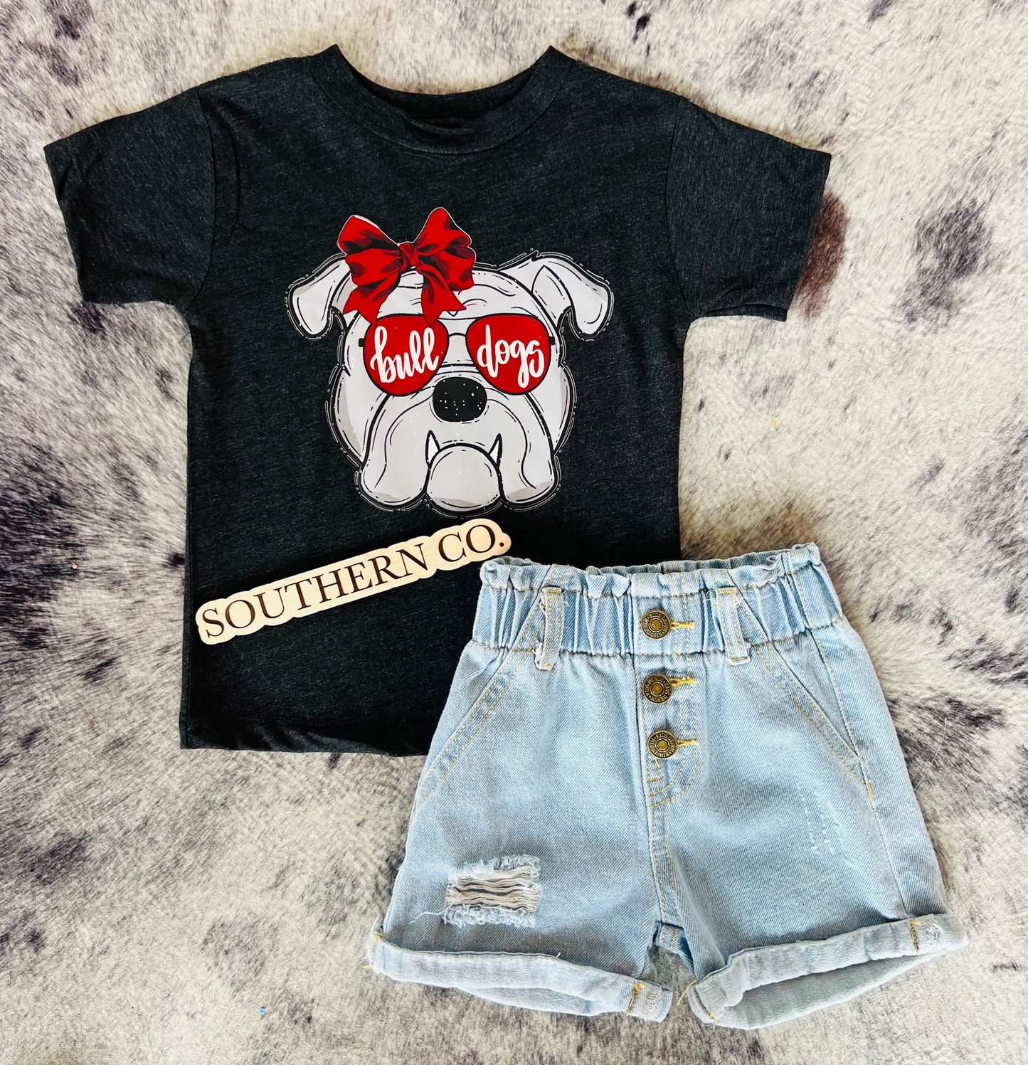 Bulldog Bow Toddler Tee