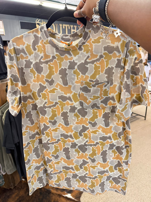 Mens| Orange Camo Tee