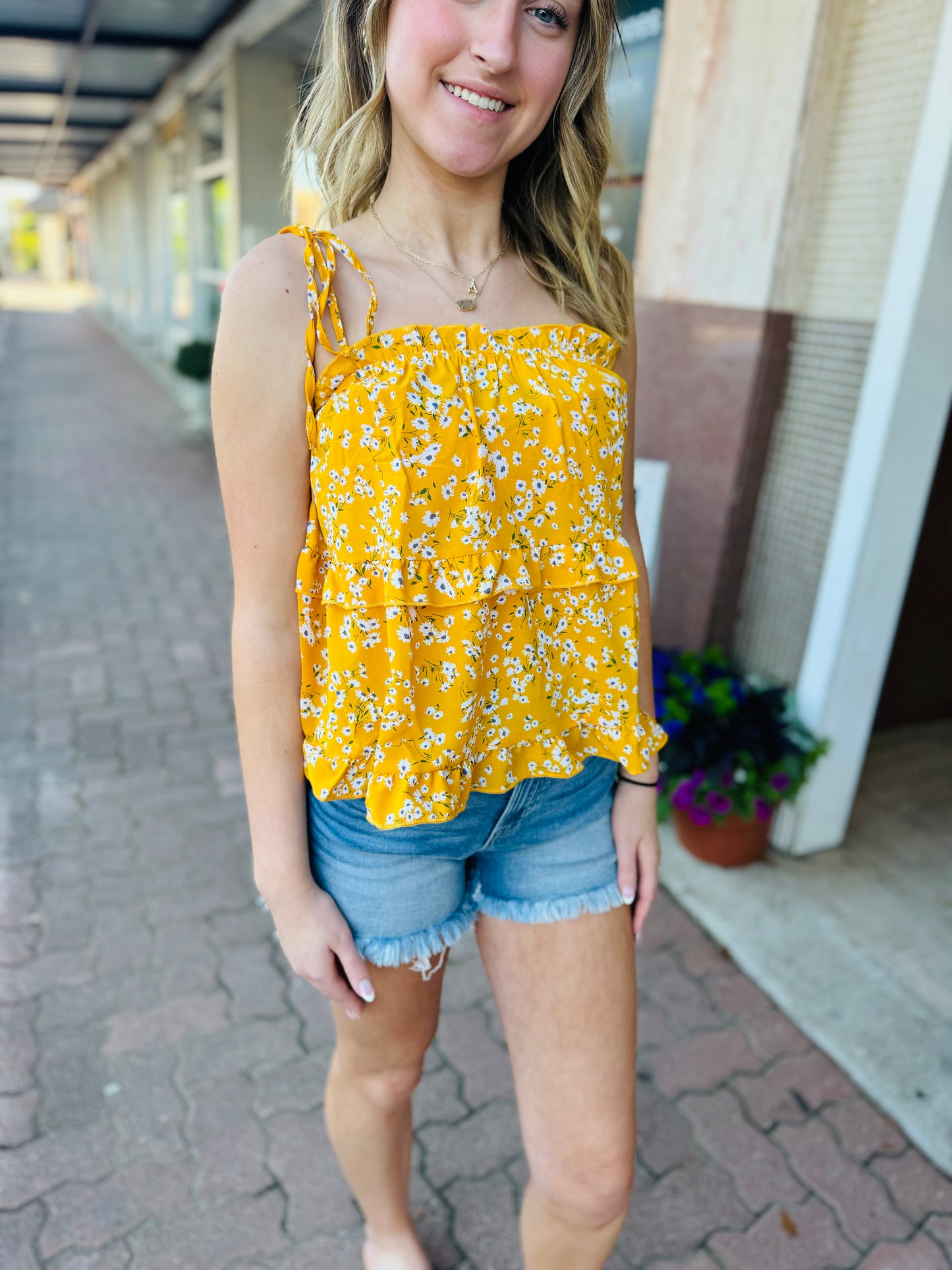 Yellow Floral Tank