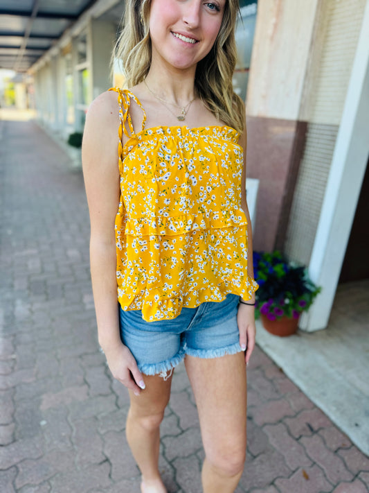 Yellow Floral Tank