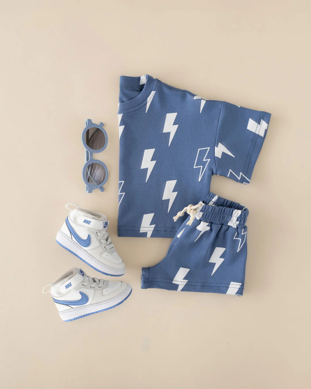 Short set| Blue Lighting bolts
