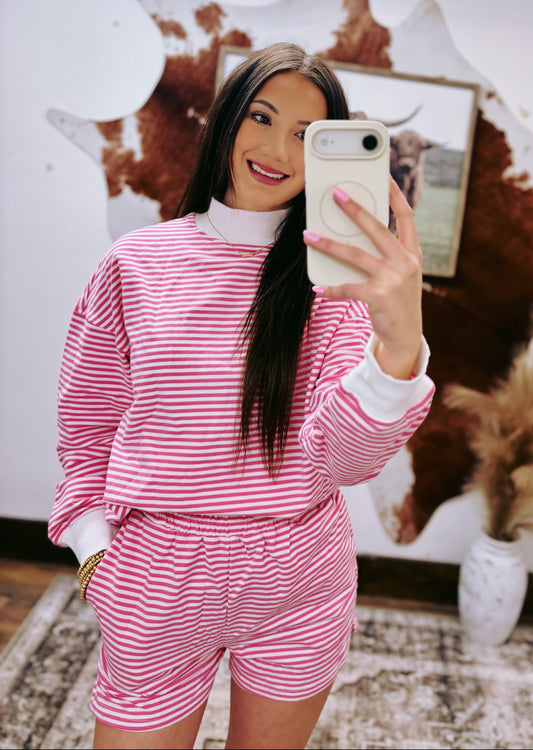 Pink Monroe Mock neck Set