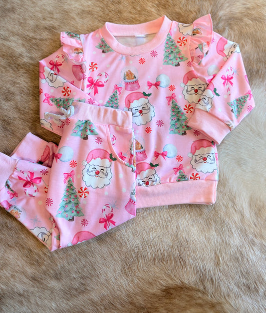 Pink Santa Sweat Suit