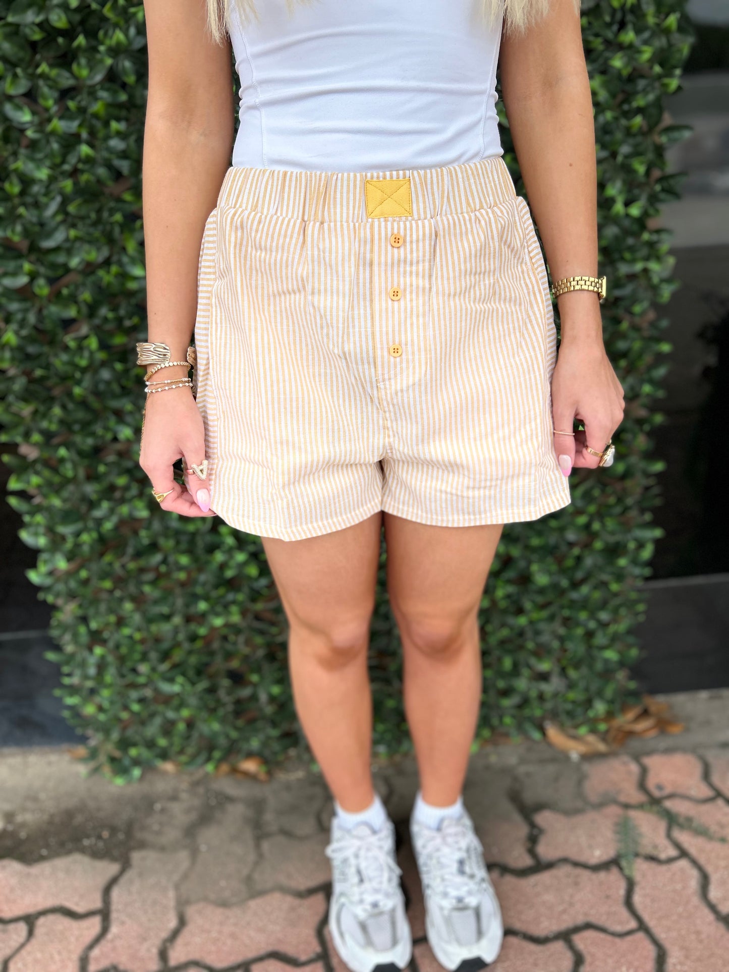 Yellow Striped Boxer Shorts