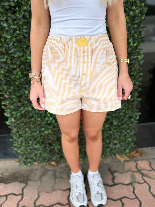 Yellow Striped Boxer Shorts