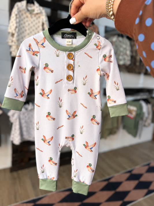 Duck Check Romper