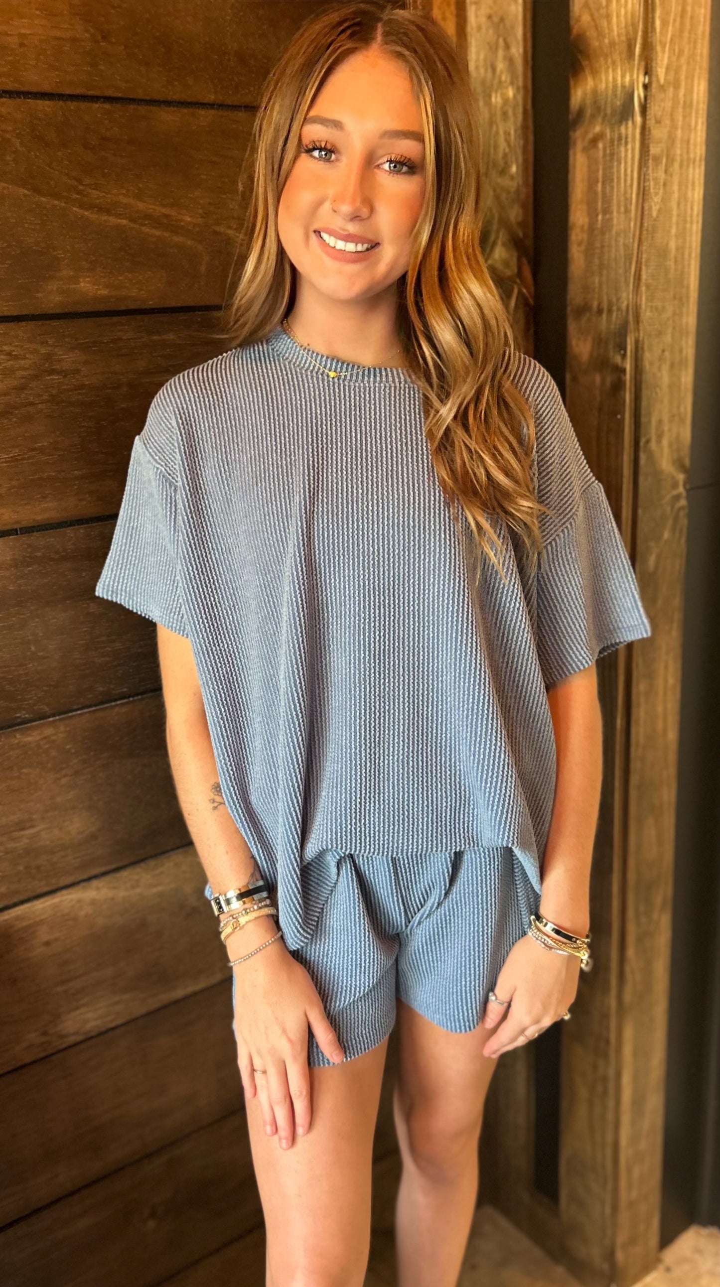 Dusty Blue Short Set