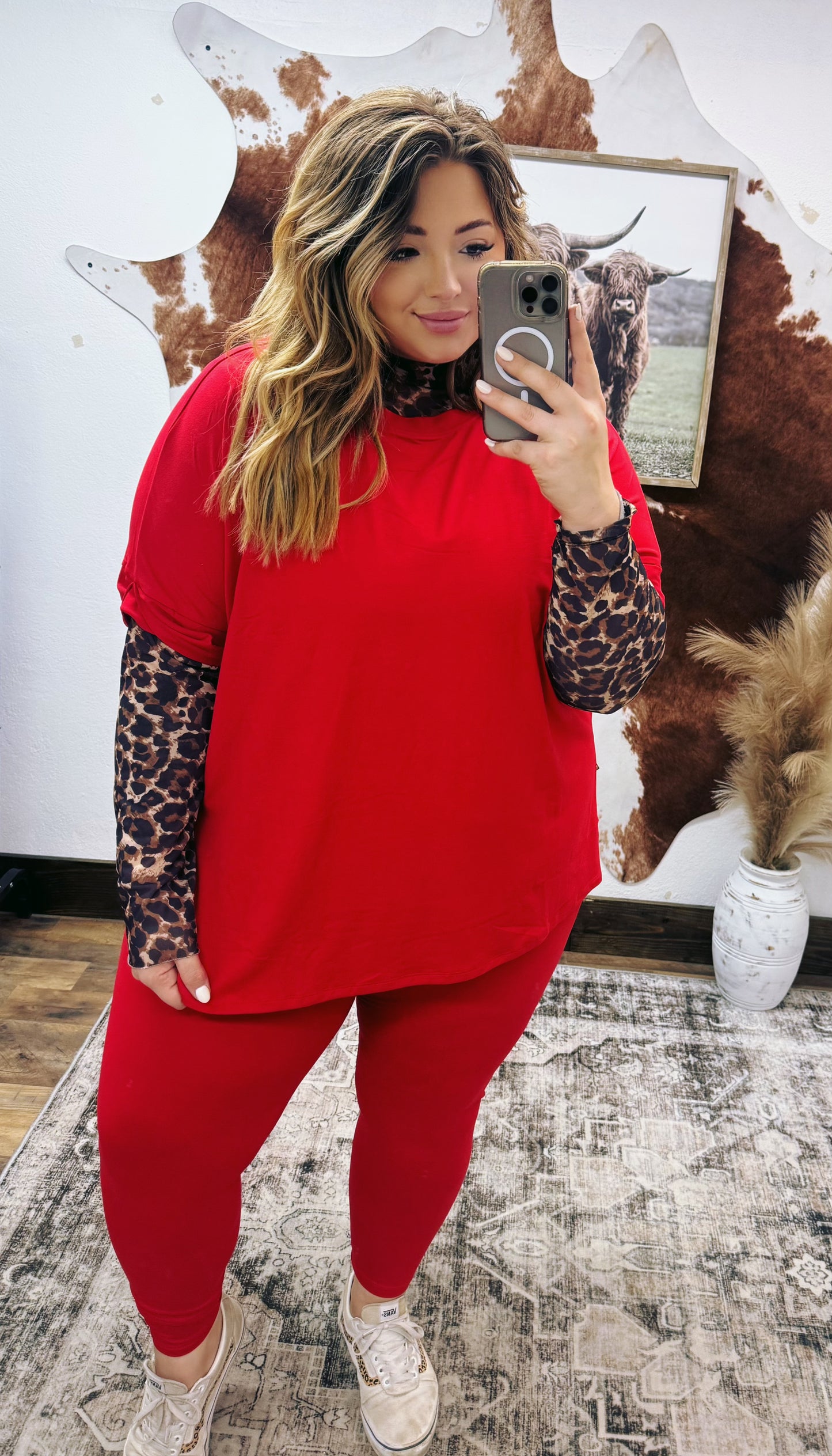 Curvy Red Bombshell Legging Set