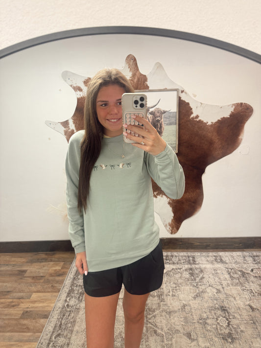 Sage Duck & Bow Sweatshirt
