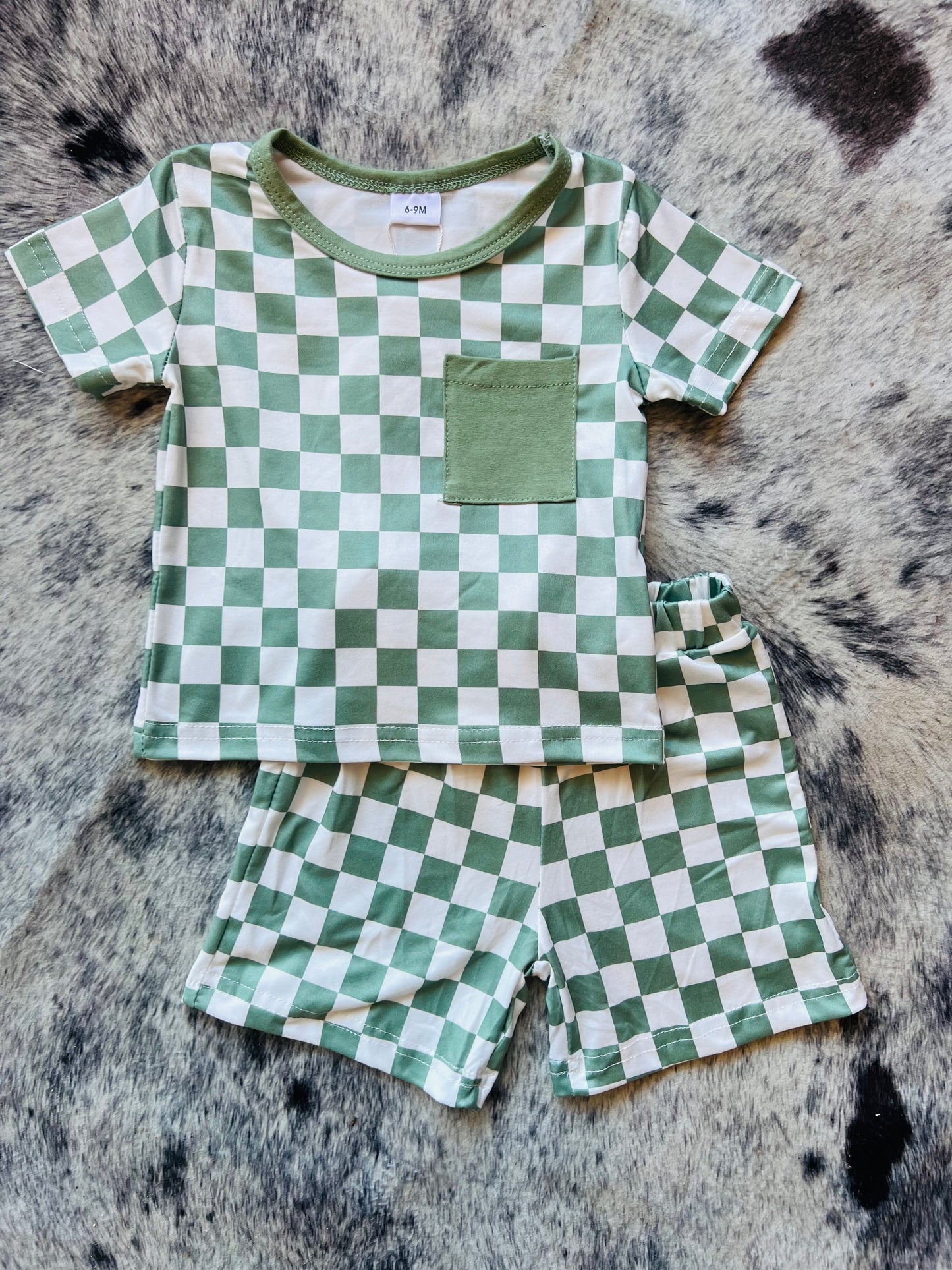 Green Checkered 2 Piece Set