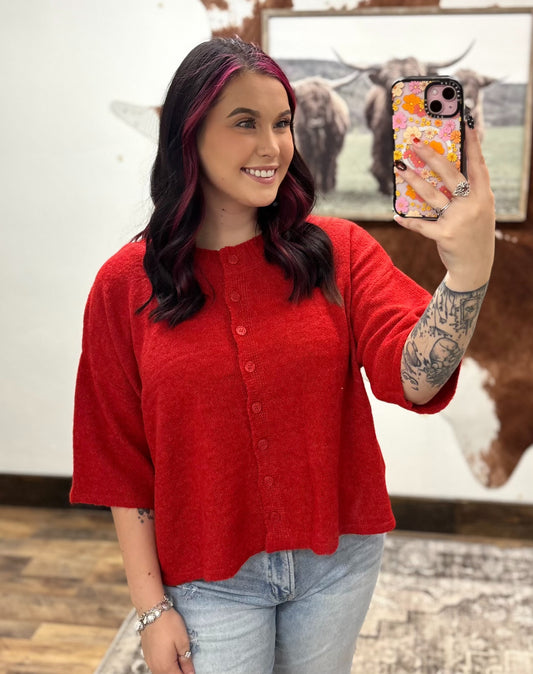 Cranberry Sweater Blouse