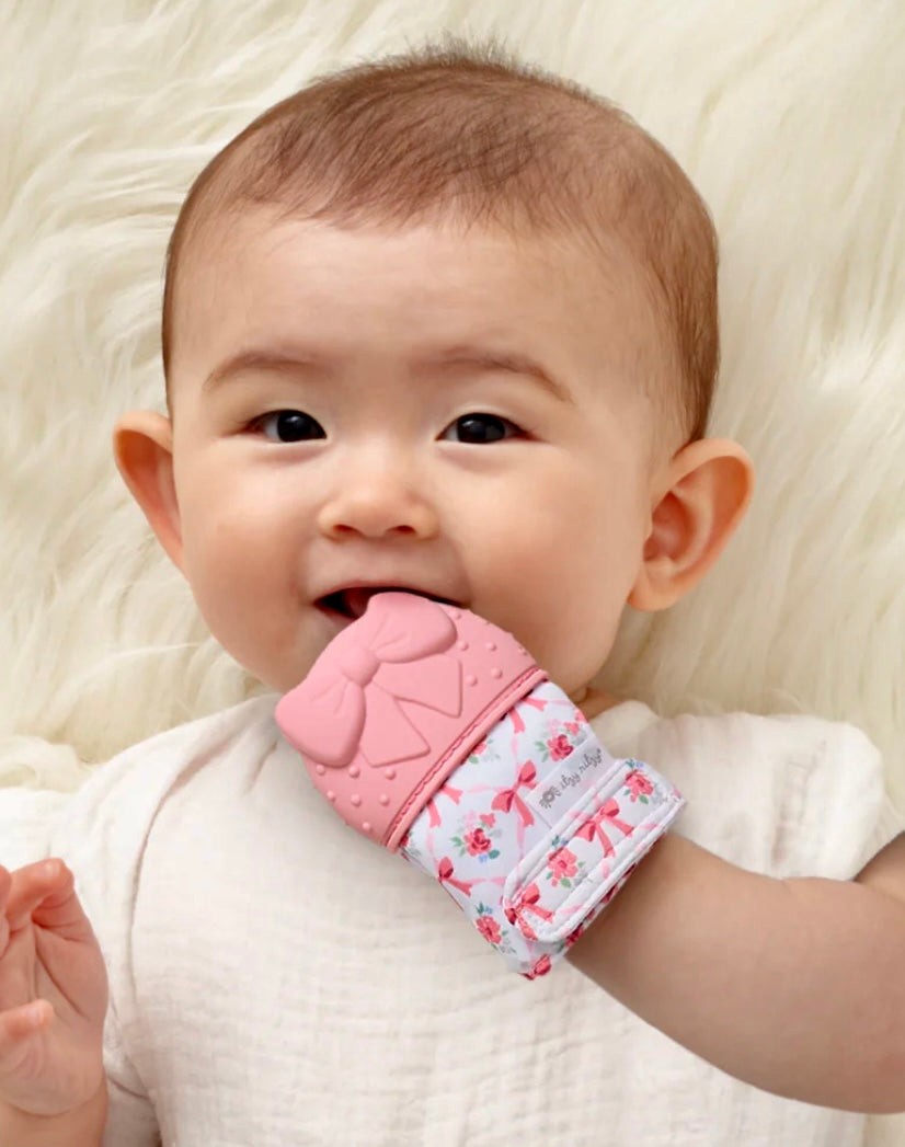 Bow Teething mittens