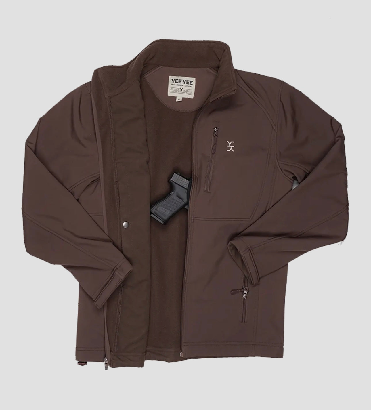 Chocolate Softshell Jacket concealed carry