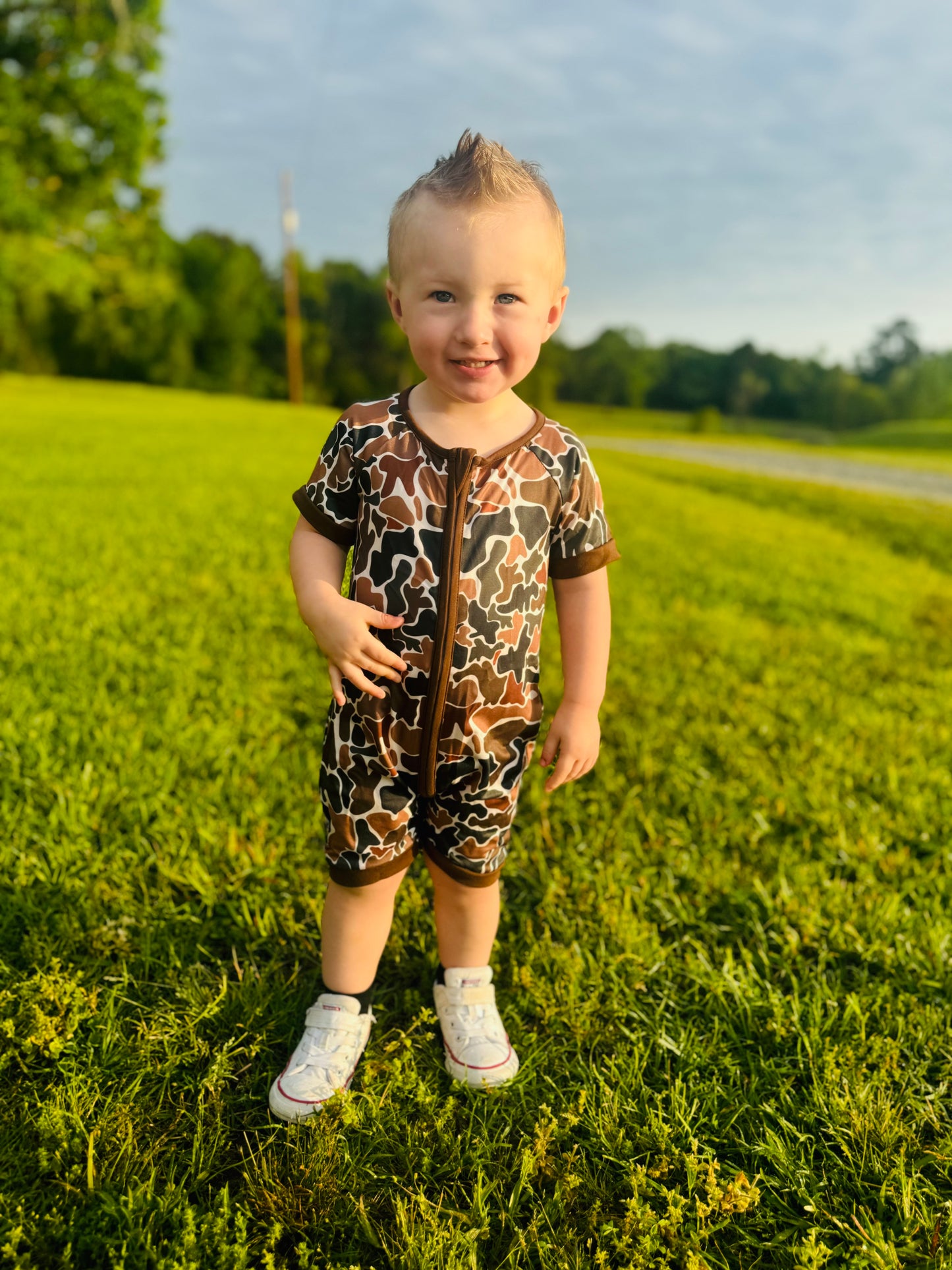 Camo Shorts Romper