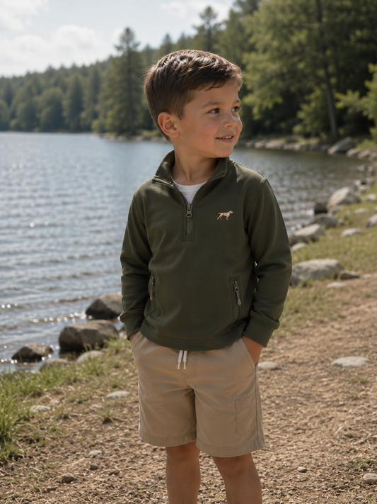 Boys Green Dogwood Pullover