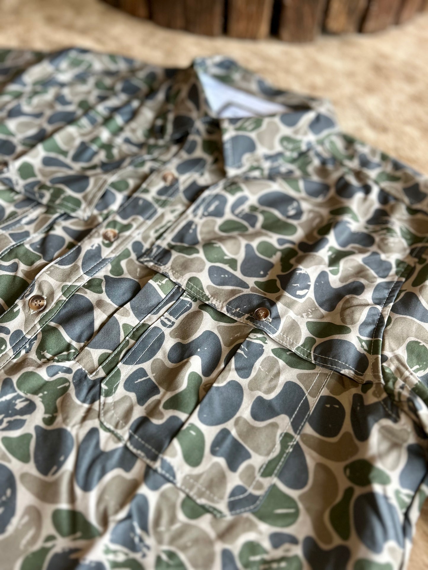 Men| WATERFOWL Tan Camo Button Up