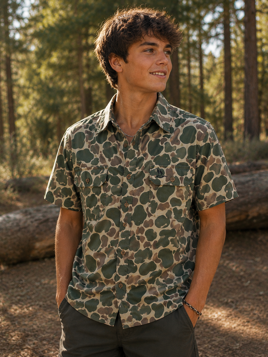 Men's| Roost Camo Button Down