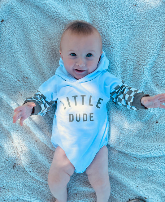 Little Dude Green Checkered Romper