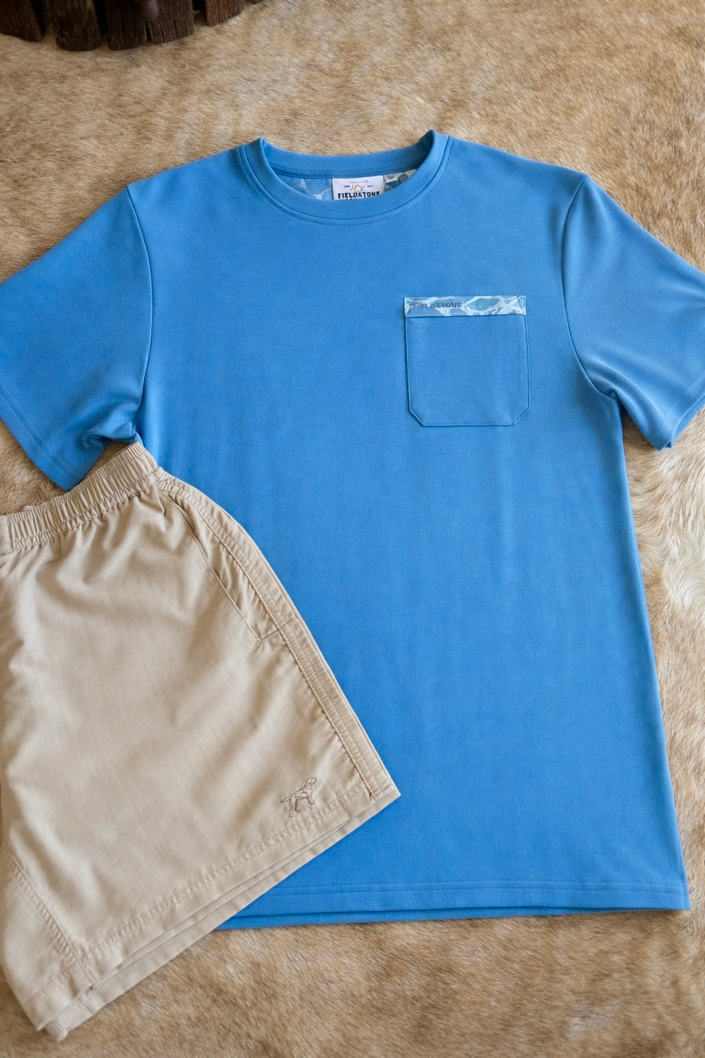 Men’s| Solid Tee w/ Saltwater Camo Pocket