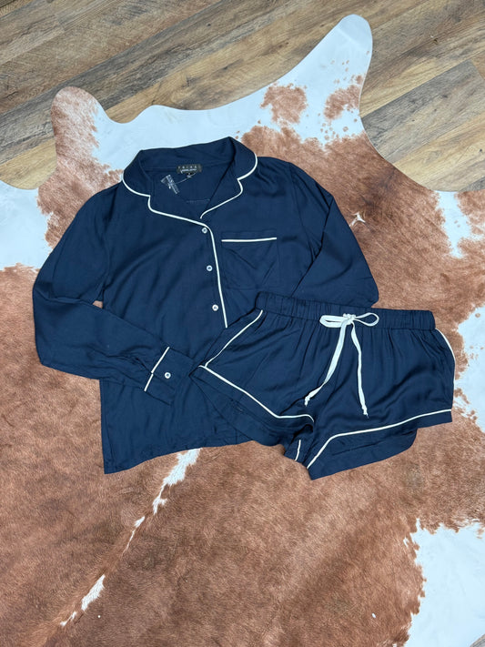 Blue Pj Short Set