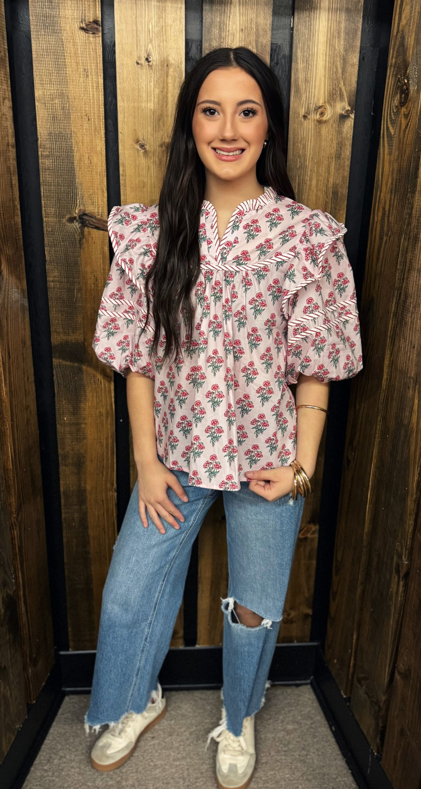 Blush Bloom Ruffle Top