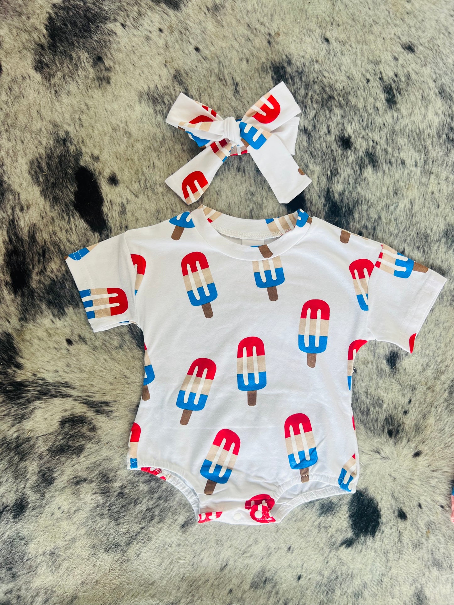 Popsicle Bubble Romper W/ Bow