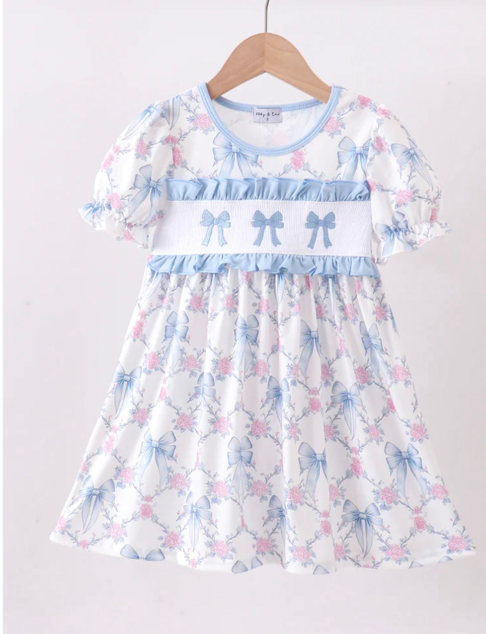 Blue floral Smocked Dress