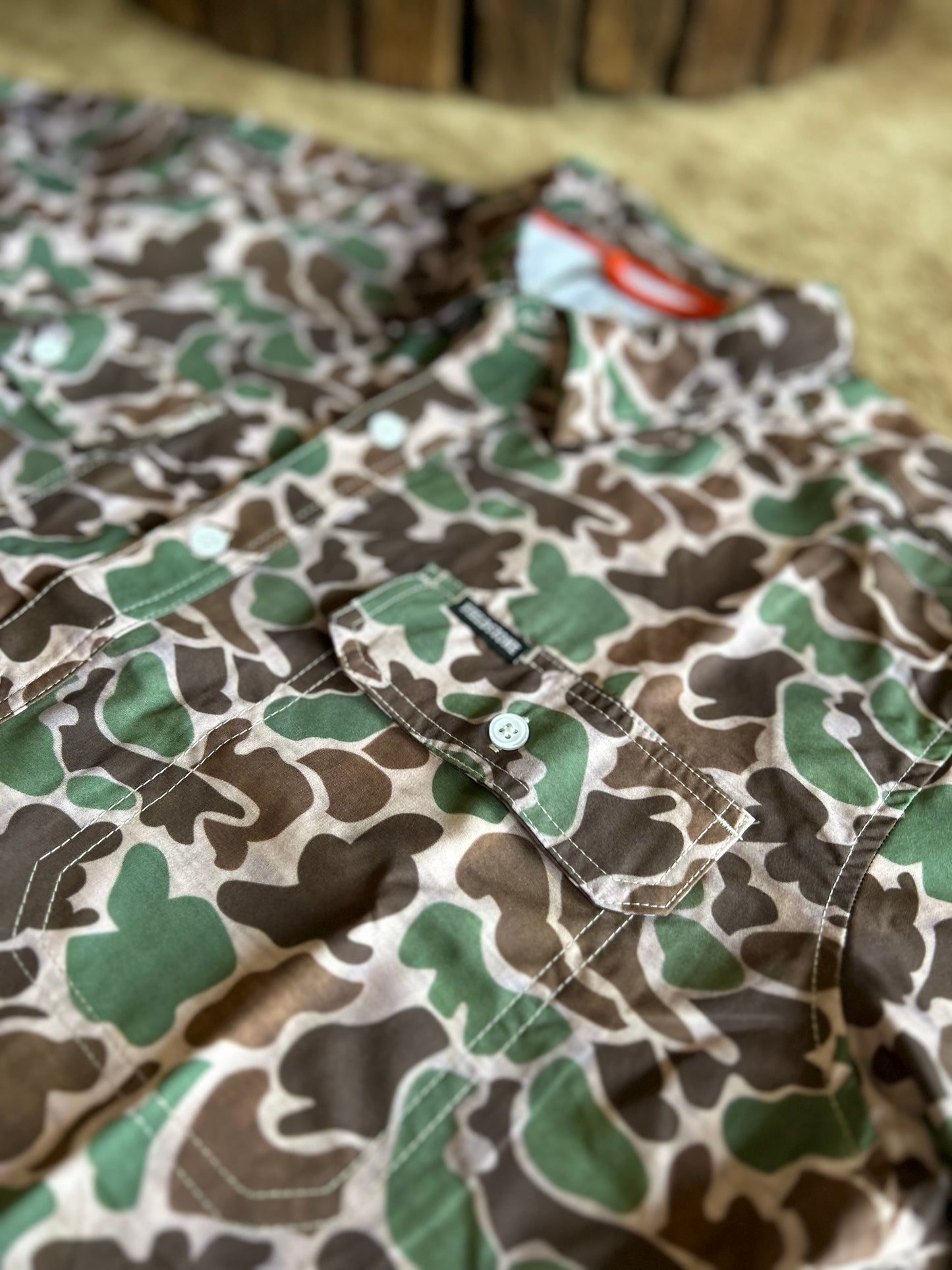Men| Waterfowl Brown/ Green Camo Button Up
