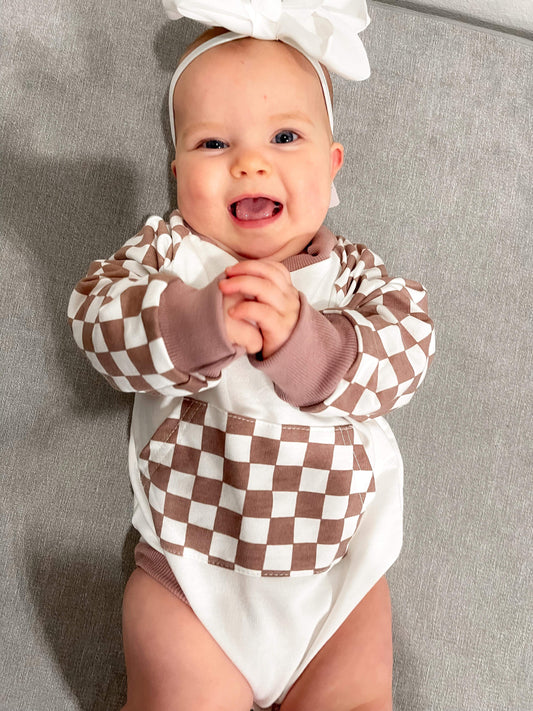 Checkered Bubble Romper