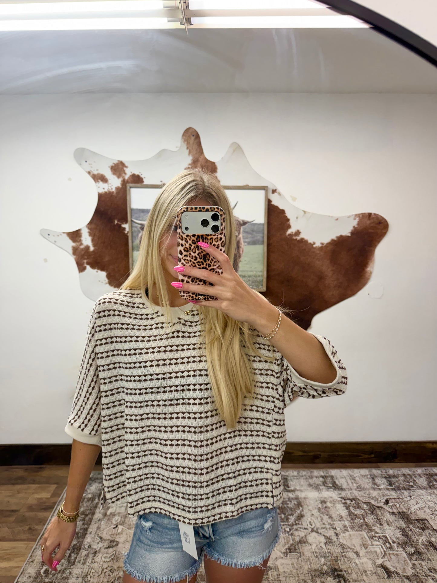 Mocha Stripe Top