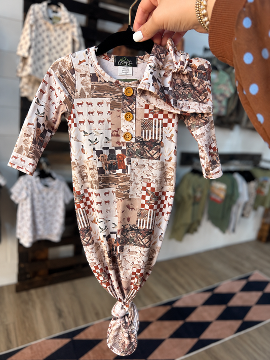 Hunting Dog Knotted Gown
