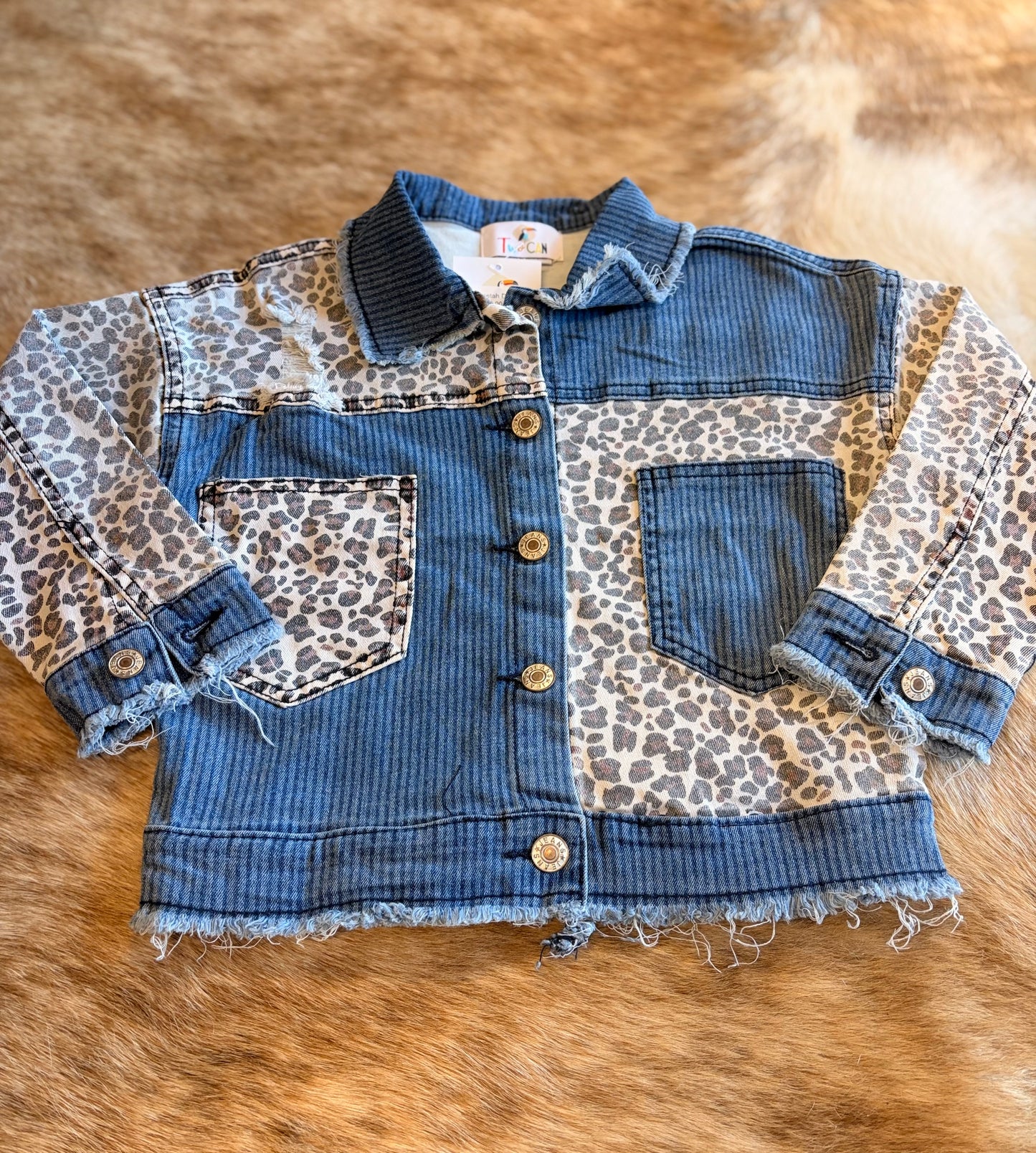 Light Cheetah Denim Jacket