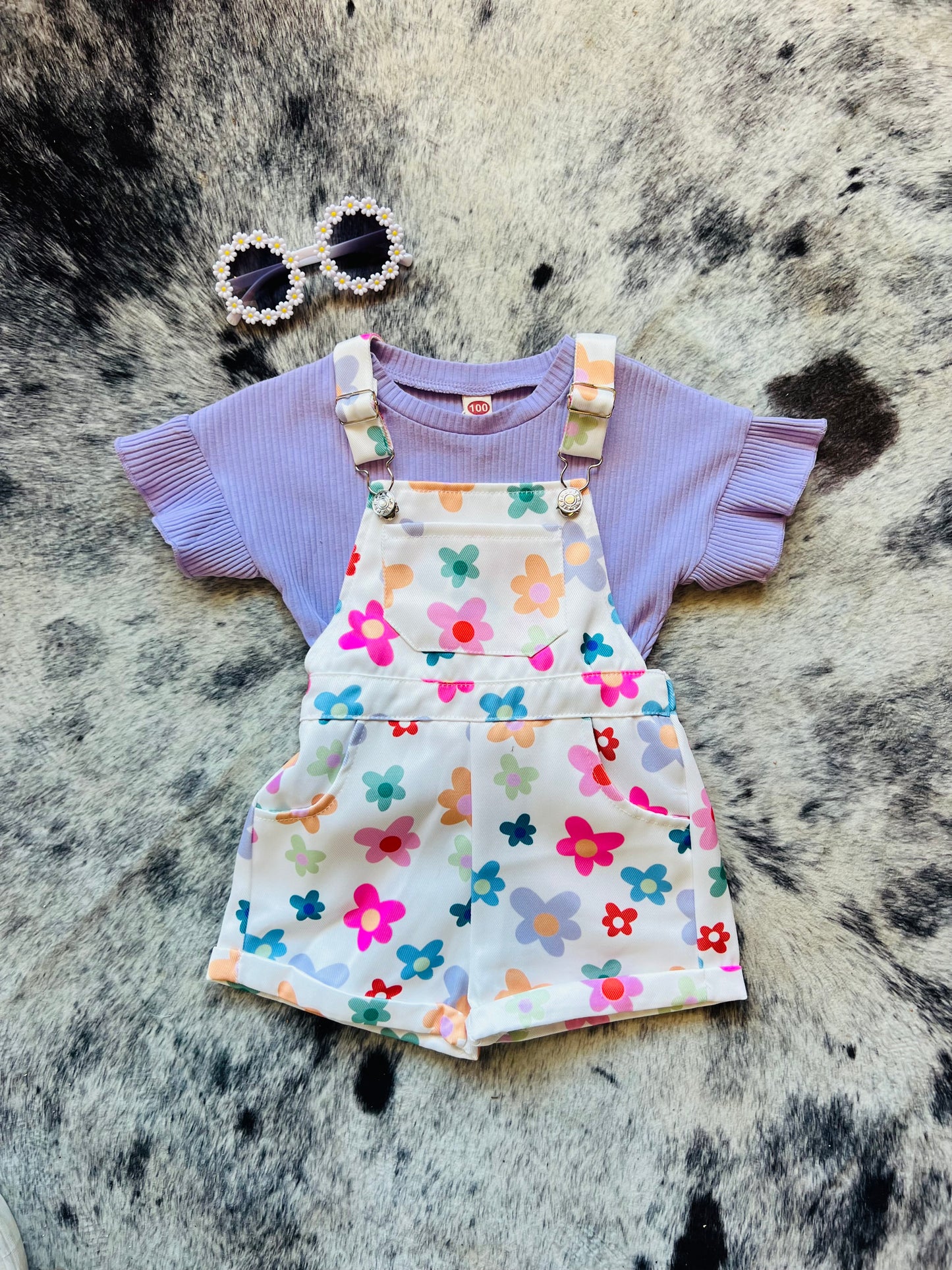 Gemma Floral Short Overalls