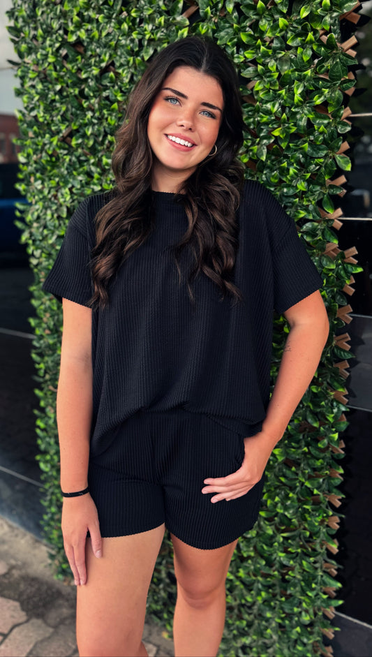 Black Urban Shorts Set