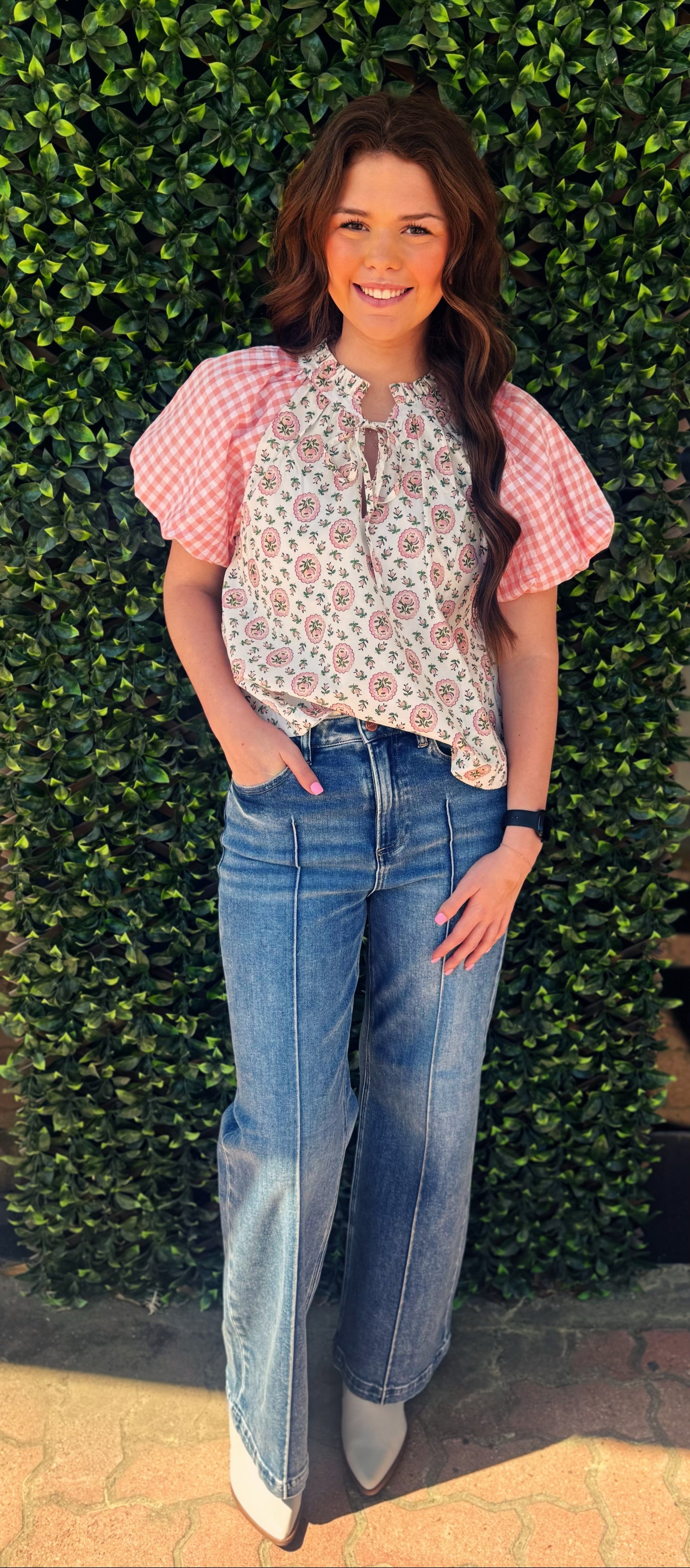 Scarlet Bloom Ruffle Top