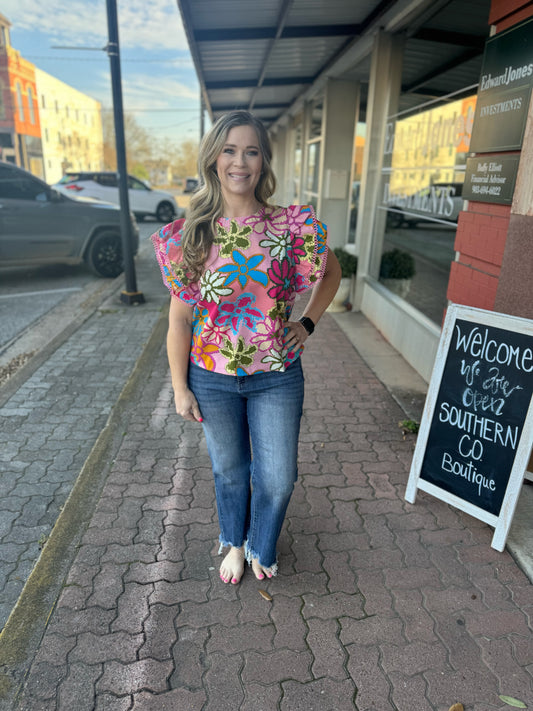 Keeli Floral Ruffle Top