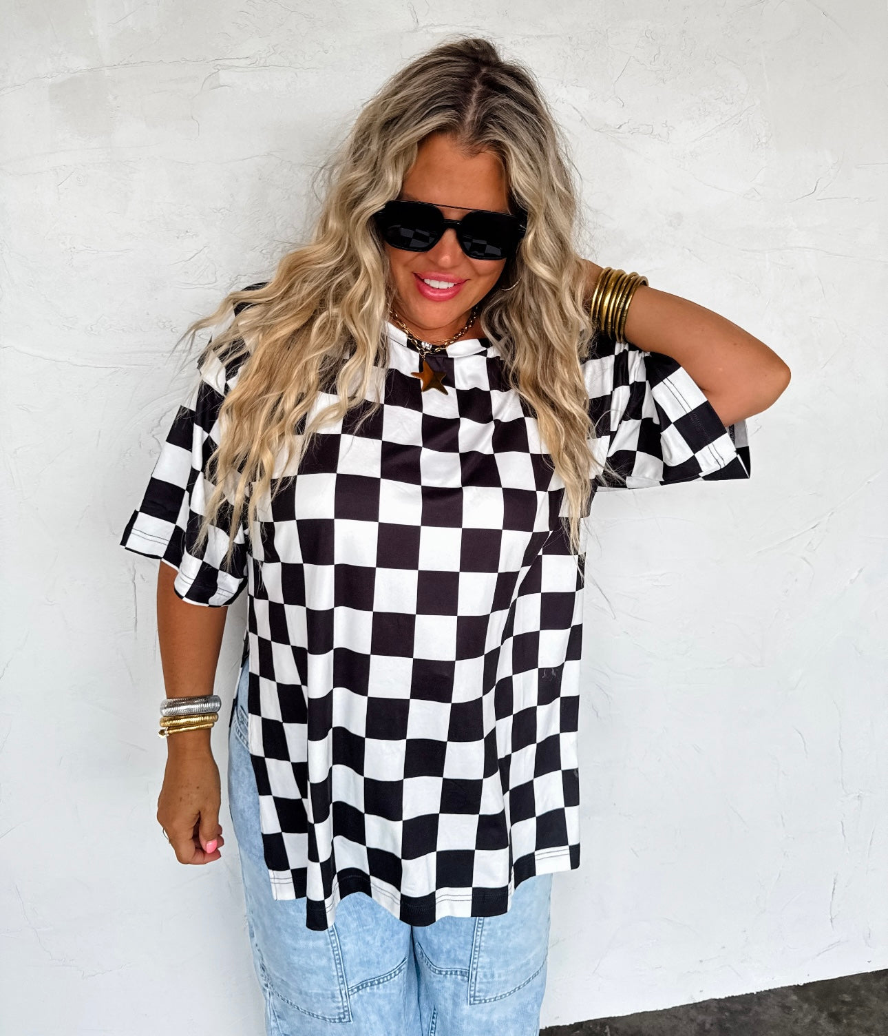 Checkered Babe Top