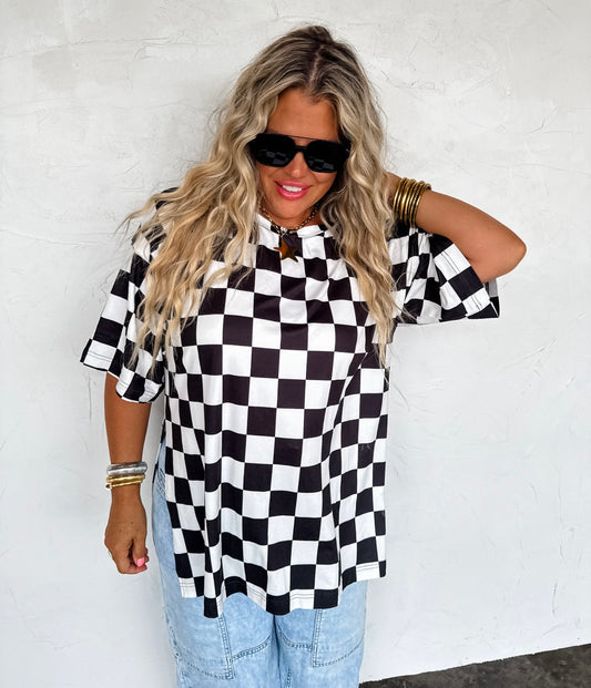 Checkered Babe Top