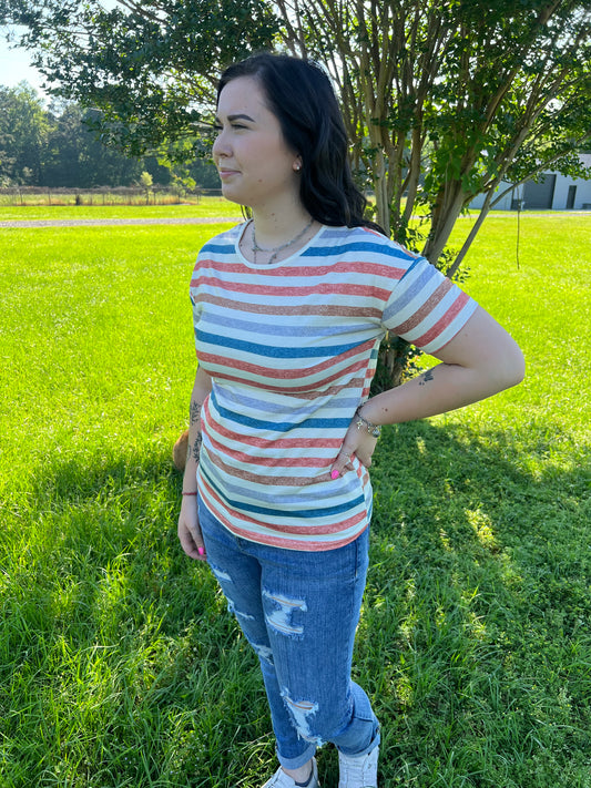 Oakley Multicolored Striped Tee