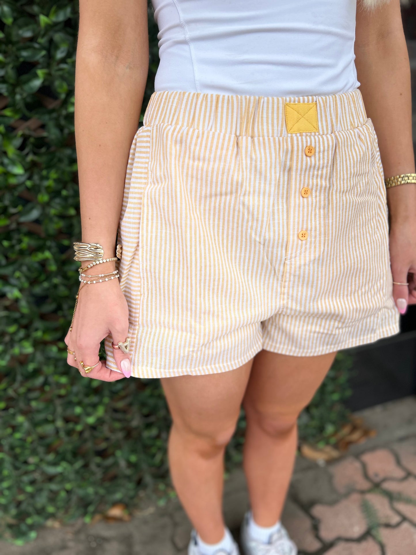 Yellow Striped Boxer Shorts