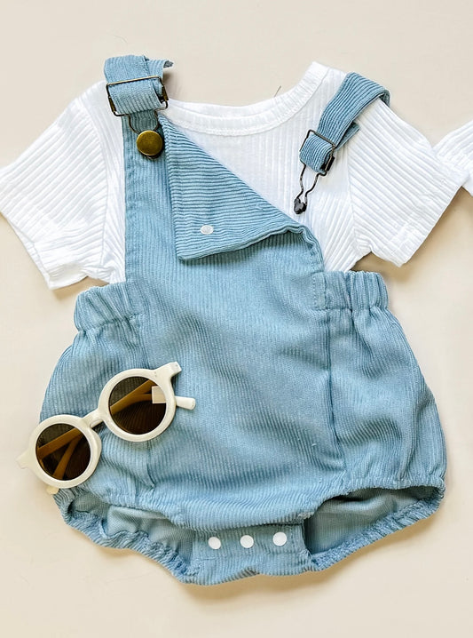 Blue Corduroy Overall set