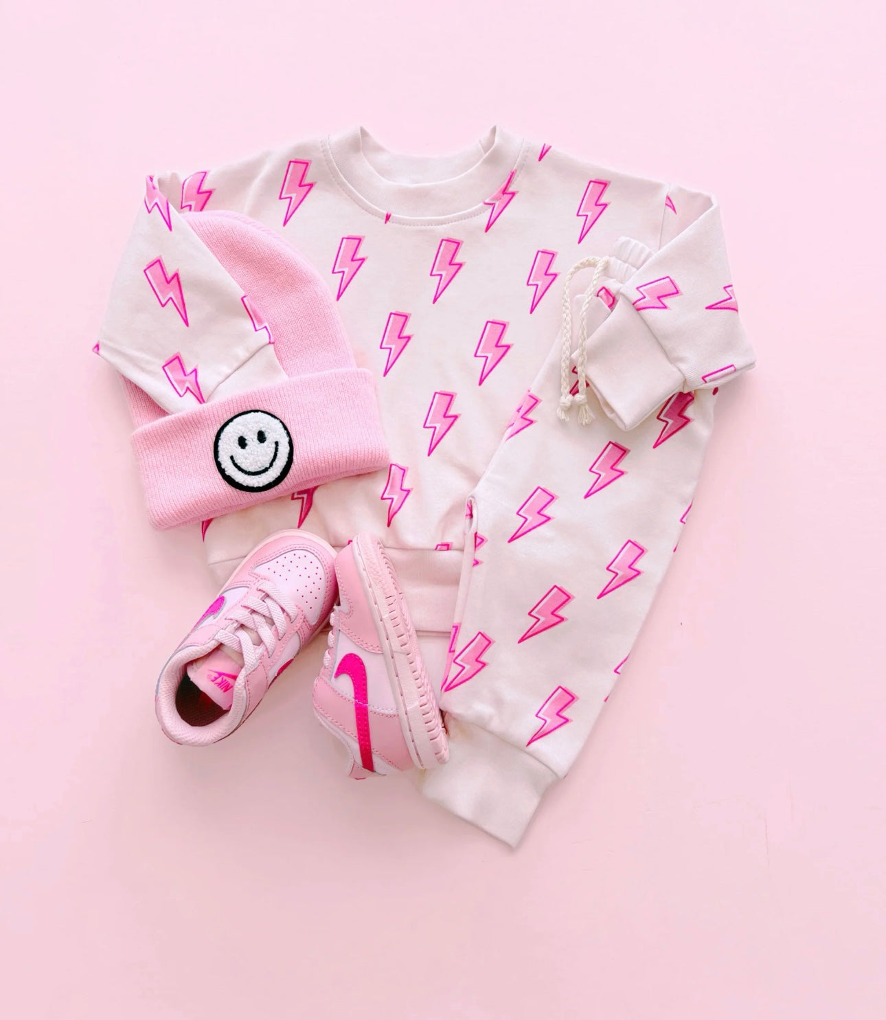 Pink Bolts Jogger Set