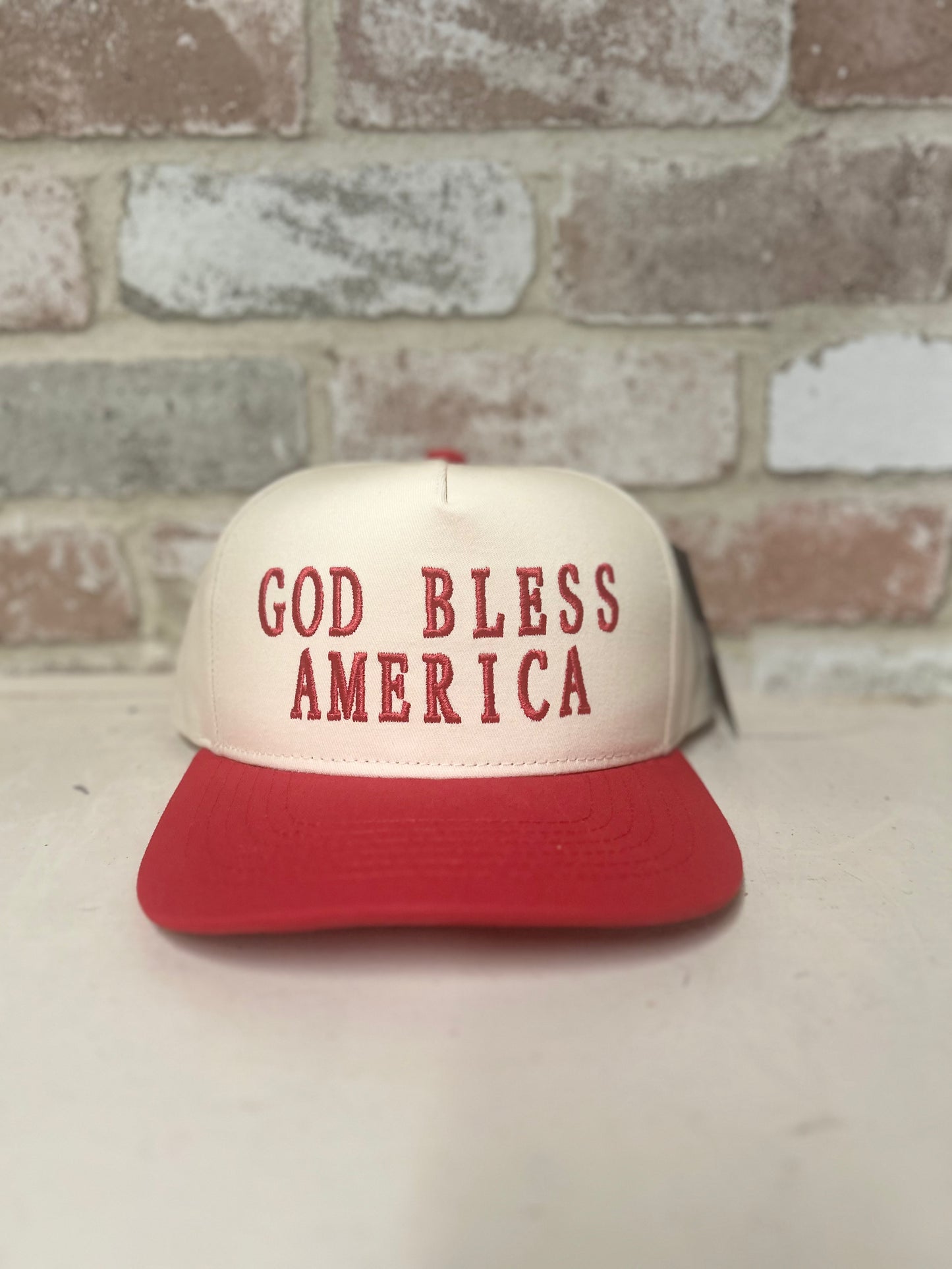 Red God Bless America Hat
