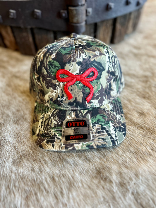 Camo Hat W/ Red Bow