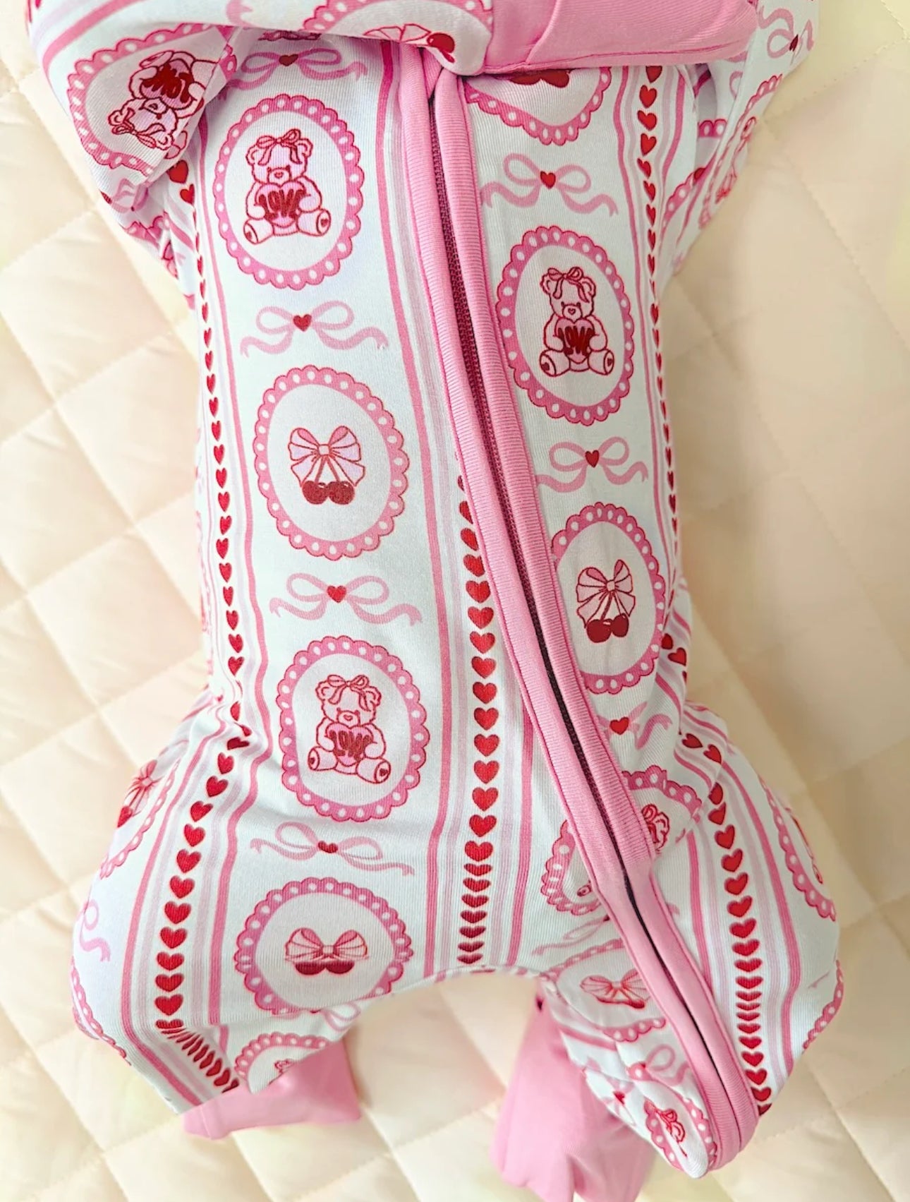 Cherry Bear Bamboo Romper